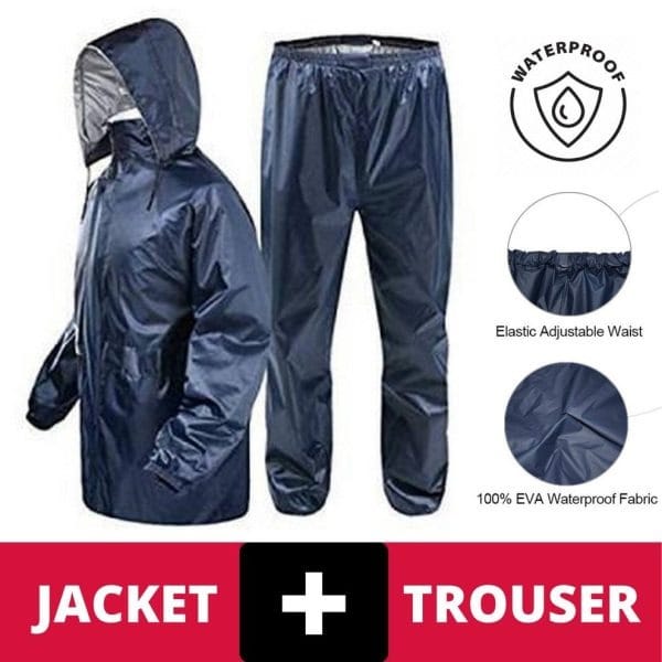 2 Piece Royal Bedding Rain Suit โ Waterproof Rain Coat With Trouser And Cap For Men And Women