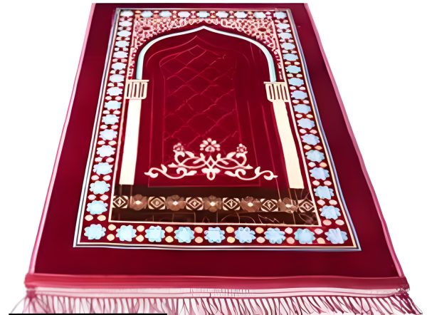 Luxury Velvet Embossed Prayer Mat ā Soft Comfortable Muslim Janamaz For Daily Salah, Elegant Islamic Design, Lightweight & Durable Namaz Rug, Perfect Gift For Ramadan, Hajj & Umrah (random Design ā Color)