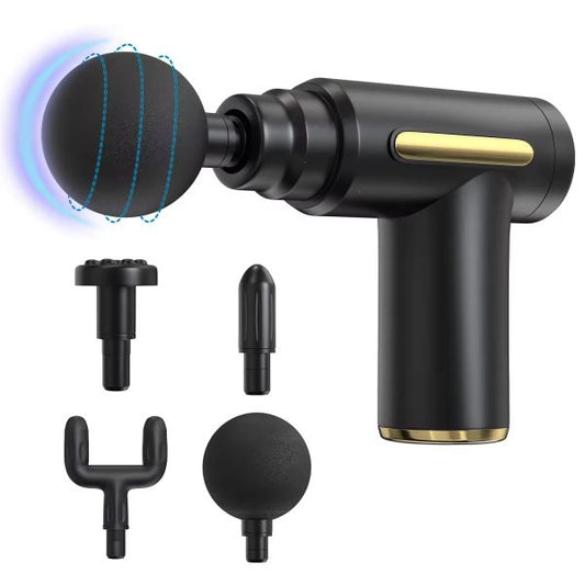 Blue Idea Massage Gun Deep Tissue, Handheld Muscle Massager With 4 Massage Heads, Super Quiet Massage Gun For Muscle Pain Relief Relax Recovery